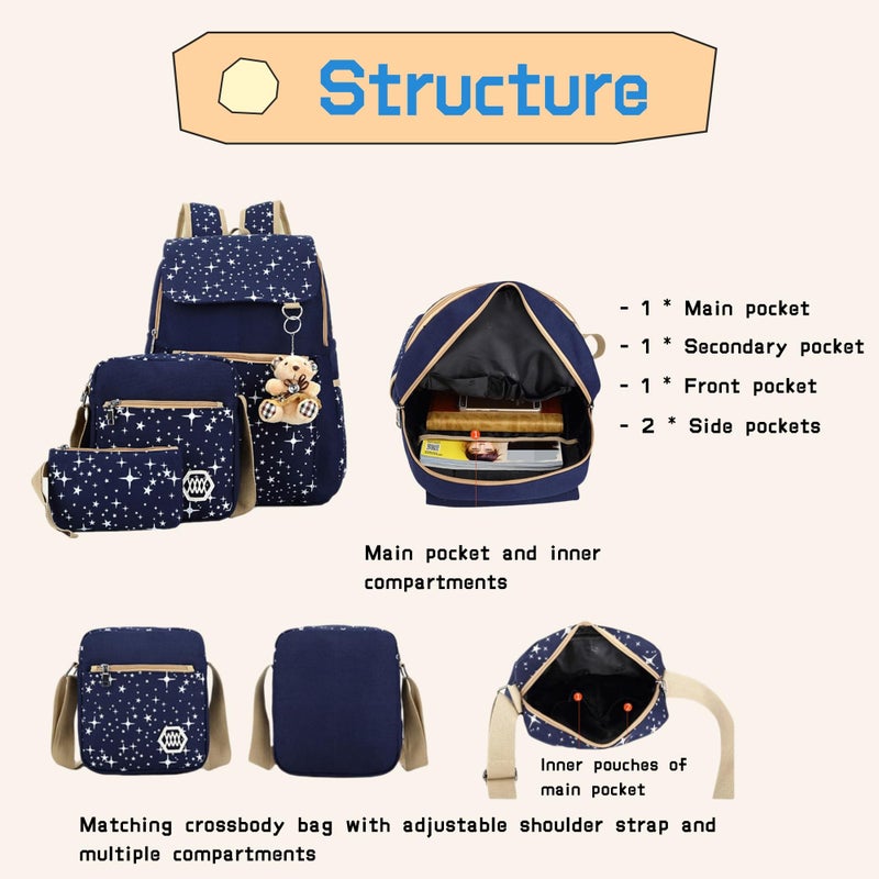 Bansusu ShortWell - Medium Kids Backpack Waterproof Backpack, Girls & Women Stylish Trendy College, School & Casual Daypacks Bag 1699 - Image 5